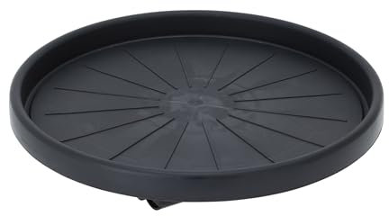 Spetebo Kunststoff Pflanzentrolley anthrazit für runde Töpfe - 35 cm - Blumentopf Unterteller rollbar mit 4 Rollen - Pflanzenroller Pflanzenwagen Rolluntersetzer Rollbrett