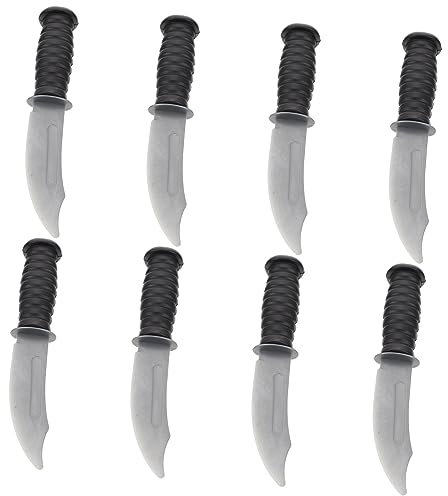 Générique 8 Pièces Imitation Couteau décoration d'halloween Decoration Haloween de Pirate pour Enfants coupeur de Simulation Accessoires de Coupe d'halloween PVC Black
