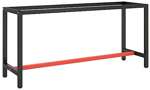 Telaio Banco da Lavoro Nero e Rosso Opaco 170x50x79 cm Metallo (12KG)