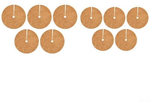 Besttoolifes Mantillo de fibras de coco para tapete protector de árbol de anillo, 10 alfombrillas de mantillo de 30/25 cm, cubierta de disco de coco para macetas, paisajismo, plantas de interior y