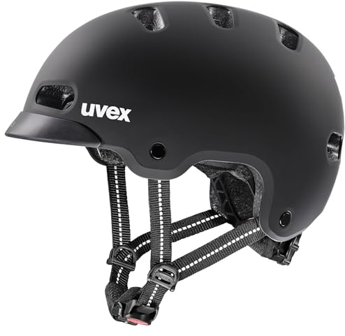 uvex 4kidz - Casque de Bicyclette léger pour Enfants - réglage de la Taille Individuel - Doublure Lavable - Black Matt - 55-58 cm