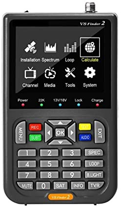 ZKLGS Buscador de Satélites, Medidor Buscador de señal satelital Dvb-s2x/s2/s 2.4g Digital 1080p HD Star Finder Compatible for Youtube