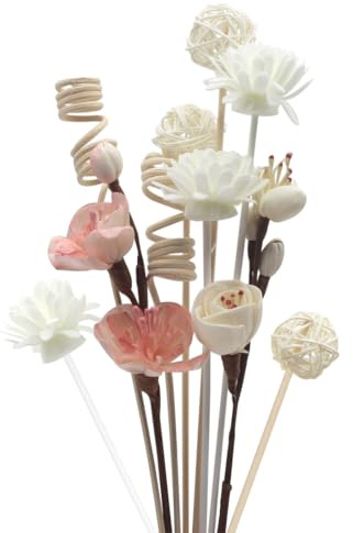 16 Pcs Reed Diffuser Sticks, Natural Rattan Hand Made Flower Reed Fragrance Diffuser Set, Reed Fragrance Diffuser Flowers Refill Replacement Sticks, House Bedroom Office Decor