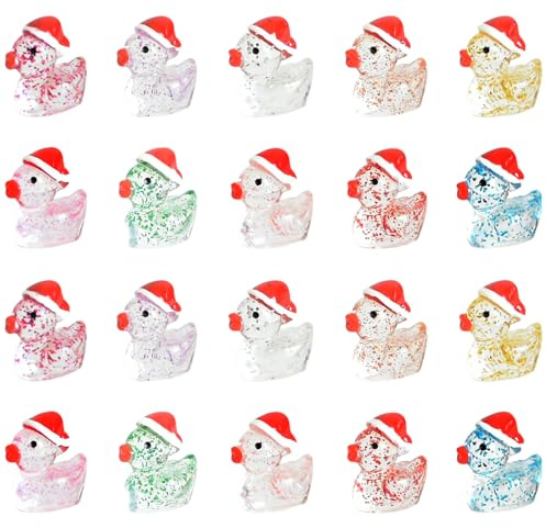 FEILIBAY 50 PCS Miniature Christmas Ducks