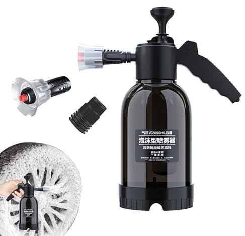 Skumspruta med pump | Rengöringskanon med 2 liters handpump | Skumspray för bilar | för utomhusrengöring av gården, fordonsintag och växtbevattning