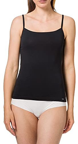 Skiny Damen Cotton Essentials 080479 Spaghettishirt, Schwarz, 42 EU