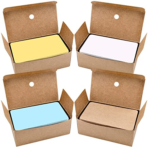 400 Piezas Tarjetas de Papel Kraft Blanco, Tarjetas de Mensaje, Cartulinas Colores, Etiquetas Tarjeta de Mensaje Regalo, Tarjeta de Graffiti de Bricolaje, Tarjetas de Vocabulario, Felicitación Navidad