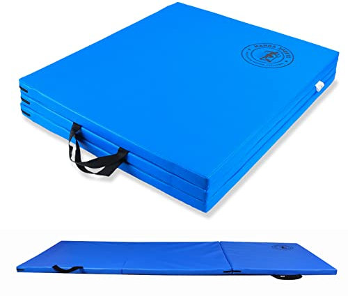 MAMBA SPORTS Klappbare Turnmatte - (182 x 70 cm) - 3cm dicke Weichbodenmatte - klappbar - Fallschutzmatten Outdoor & Indoor - Gymnastikmatte faltbar