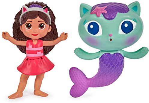 SwimWays Gabby s Dollhouse Floatin' Figures, Swimming Pool Accessories & Kids Pool Toys, Party Supplies & Water Toys for Kids Aged 3 & Up, Gabby & Mercat 2-Pack
