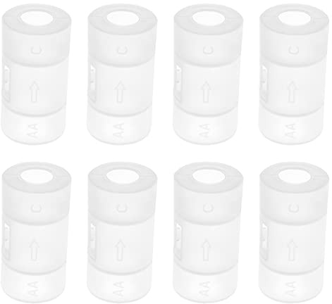 Be In Your Mind 8st batterikonverteringspatronbyte AA till C storlek Cellbatterikonverteringsadapterhållare Batteritillbehör Plast