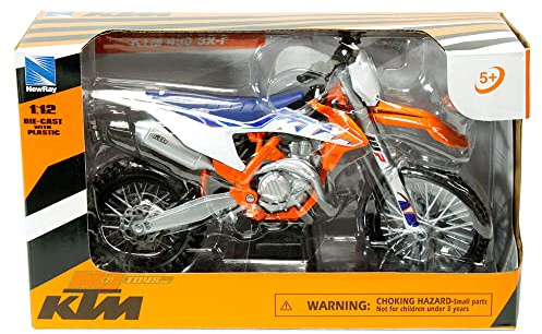 450 SX-F Dirt Bike Motorcycle Orange and White 1/12 Diecast Motorcycle Model by New Ray 58343