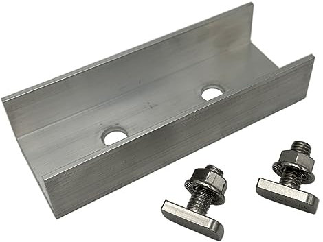 BRESKO Profilverbinder 120 mm für 40x40 mm Schiene mit Edelstahl Hammerkopfschrauben Flanschmutter Set Solar PV Schienenverbinder Photovoltaik 4x Verbinder 8x Schrauben