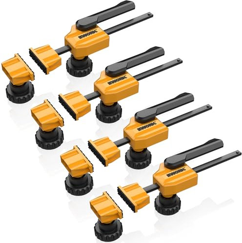 Bench Dog Clamps - EWORK Wood Clamps Up to 155 Lbs Clamping Force - for Workbench 19mm Dog Hole, Edge Clamps, Woodworking Tools and Accessories (4 Pack)