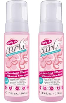 Dippity Do Girls With Curls Curl Enhancing Mousse, Light, 3-in-1 Defining Foaming Mousse for Curly Wavy Hair, Hibiscus, Olive Oil, Anti Frizz Bouncy Curls For Women, Air Dry, Alcohol Free, 2 Pack