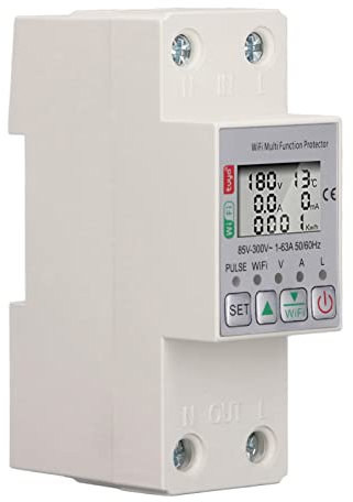 Interrupteur Compteur de Puissance WiFi Intelligent, Compteur de Tension WiFi Smart Power Compteur de Courant de Tension d'électricité Moniteur de Puissance Interrupteur