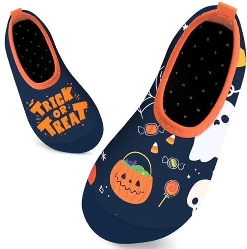Kids Swim Water Shoes for Girls Toddlers Baby Aqua Socks for Kids Quick Dry Pool Beach Barefoot Children（Halloween 22/23EU
