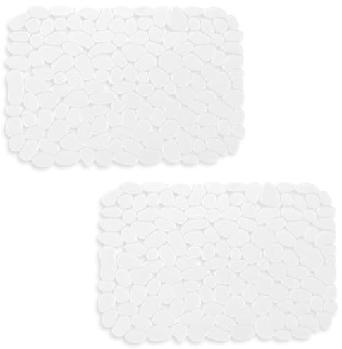 Echehi 2 Confezioni di Tappetino Lavello Cucina, 40 x 30 cm, Fai Da Te per Tappetini Lavello Cucina, Tappetino Cucina a Drenaggio Rapido per Piatti, Bicchieri, Verdure. Trasparente