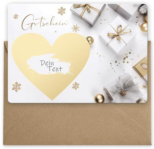 Hyggartn 6 Gutschein Rubbelkarten zum selber Beschriften (6 Karten + 6 Umschläge) Rubbel Glückwunschkarte mit Rubbelaufkleber zum selber ausfüllen - Gutscheinkarte - Gutschein Karte zum Geburtstag