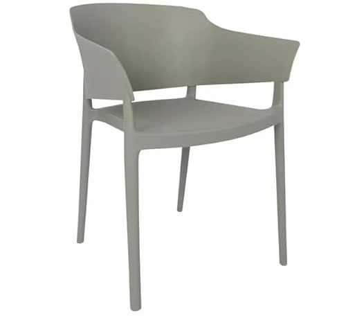 Bolero Lorenzo Plastic Stackable Cafe Chairs Medium Grey (2 pack) DX970