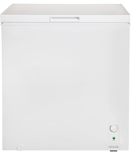 Abode Freestanding White Chest Freezer 198L with Removable Wire Basket & Counter Balance Lid, Adjustable Thermostat, Suitable for Garages & Outbuildings A198CF0E1W