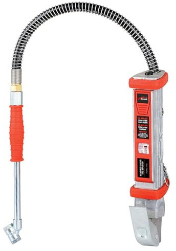 Accufill Professional Tyre Pressure Gauge Air Tyre Inflator with 0.5m Hose & Twin Push-On Connector, Die-Cast Aluminum, Handheld for Truck/Car/Bike