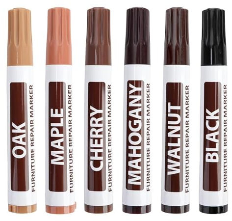 Pennarello Ritocco Legno,Parquet Ripara Graffi,Ripara Legno,Kit Riparazione Legno,Kit Riparazione Parquet,Kit Riparazione Mobili Legno,Ripara Graffi Parquet,Wood Repair Kit,Floor Repair Kit,6 Pezzi