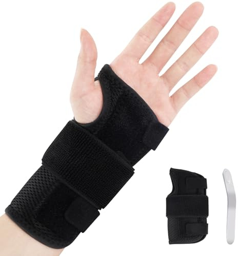 Hainue Muñequera ajustable, soporte con férula de mano de metal extraíble, férula de soporte de muñeca transpirable, adecuada para niños y niñas para Laufen, Trainieren, Klettern