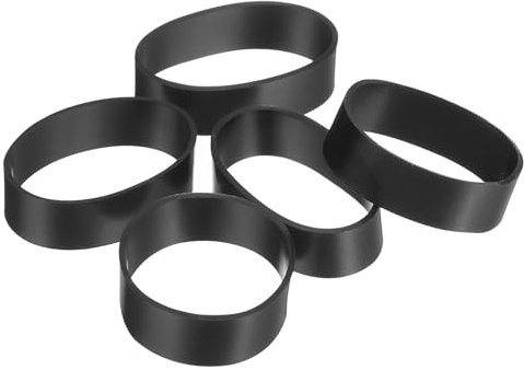 QUARKZMAN 200Pcs Bandes En De Silicone, 6mm x 17.5mm Anneaux En Atsalissures Cordon Bandes Elastiques Solides Bandes Anti-Derapantes pour Cordon Emballage Sac, Noir