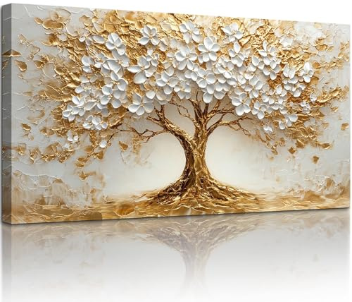 hyidecorart Wandbilder Wohnzimmer Groß, 50x100 cm Baum des Lebens Leinwand Bilder, Natur Landschaft Bilder Schlafzimmer Aesthetic Büro Flur Esszimmer Treppe Arbeitszimmer