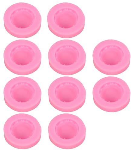 SENRISE 10 moldes de macarrón, moldes de silicona de grado alimenticio para fondant, antiadherentes, para decoración de postres, pasteles, chocolate, gelatina, jabón, yeso, 4,5 x 1,2 cm