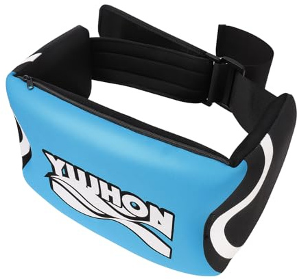 YUJHON Swim Belt for Adults,Water Aerobics Belt with Hook and Loop Strip,3-Section EPE Water Exercise Belt for Aqua Jogging,Adjustable Flotation Belt with Zippered Pocket