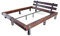 CHYRKA® Massivholzbett Balkenbett Bett Doppelbett Massivholz LEMBERG Loft Vintage Industrie Design Handmade Holz Metall (Natur, 200 x 200 cm)