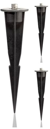 ledscom.de 3 st. trädgårdsspett för trädgårdsbelysning, svarta, 17 cm, 45 mm ⌀
