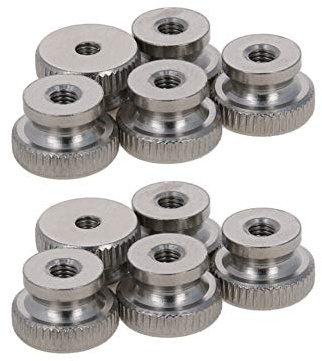 MroMax Dadi zigrinati con filettatura M3, 10 manopole rotonde in acciaio inox, comunemente utilizzate per stampanti 3D