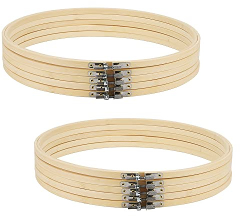 MANCHAP 10 Pack 12 Inch/30cm Embroidery Hoops, Adjustable Embroidery Rings Cross Stitch Hoop for Craft Making