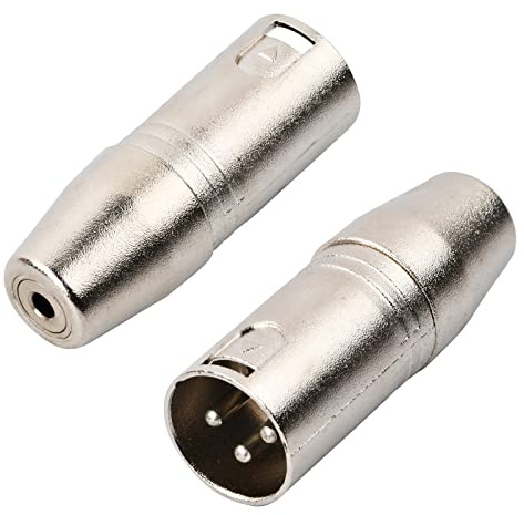 Naseom XLR a jack 3,5 mm y convertidor de audio RCA – 2 unidades de 3 pines hembra a macho adaptador para videocámara, grabadora, mezcladora