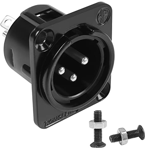 QIANRENON XLR Panel Montaje Audio Adaptador XLR Macho a Soldar Terminal Micrófono Conector 3Pin XLR Soldar Panel Macho Enchufe,para Escenario en Directo Sonido Profesional Equilibrada/Desequilibrado