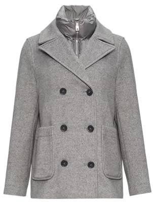 s.Oliver 2155678 Caban con incrustación extraíble, Gris, 48 Mujeres
