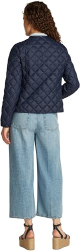 Tommy Hilfiger Cazadora acolchada Mujer Down Quilted Collarless con botones, Azul (Dark Night Navy), M