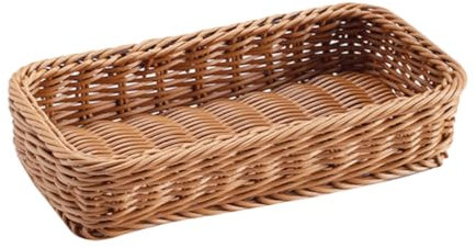 Alipis Cesta para Cuchillos Tejida Imitación Ratán Caja De Almacenamiento para Cubiertos Bandeja De Pan para Cocina Organizador De Cocina para Utensilios Rústica