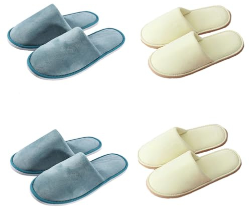 Teceyfeet Zapatillas de casa, 4-6 pares Pantuflas Invitados,Zapatillas de Hotel,Zapatillas Casa Mujer Pantuflas Antideslizante de Invierno Zapatillas Estar por Casa Hombre Pantuflas Slippers