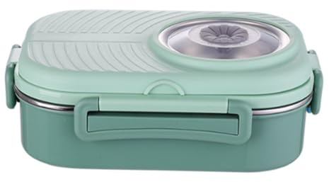 Geniusaur Stainless Steel Lunch Box for Adults and Kids I Leak Proof I 1000ml/35.19z Bento Box I 2 Compartments I Ideal for Food Storage, Meal Prep, Microwave and Dishwasher Safe (Matcha Green)