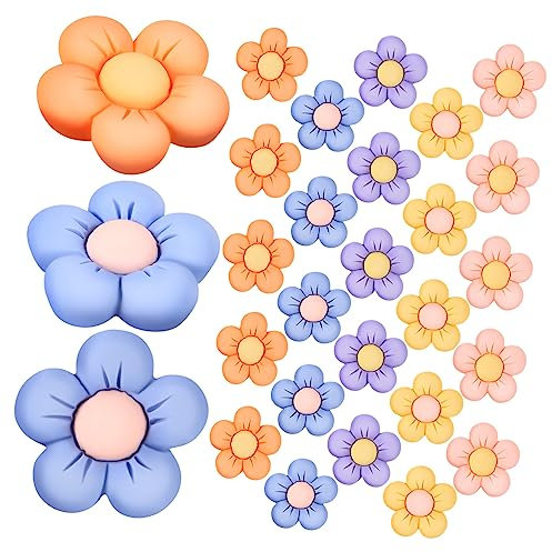 KALLORY 1 Satz Mehrzweck-dekorationsmaterial Blumenverzierungen Für Bastelarbeiten DIY Basteldeko Bastel Materialien Tasche Handy Schreibwaren Anhänger Mit Flachem Rücken Harz 50 Stück