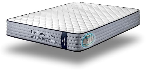 Cecotec Colchón Viscoelástico y Muelles Ensacados Flow 6700 Hybrid 90x190. Multicapa, Altura 26cm, Firmeza Media-Suave, Independencia de Lechos, Transpirabilidad, Doble Cara para Invierno y Verano