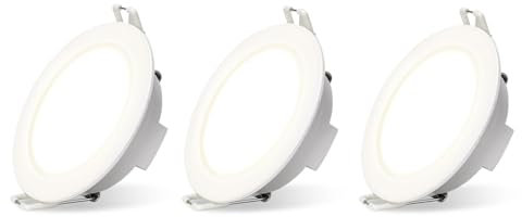 Aigostar Faretti LED da Incasso per Cartongesso, 4.8W 560LM IP65 Impermeabile, Faretto LED Incasso, Luce Naturale 4000K, Diametro Foro Ø68mm, AC 220-240V, Set di 3