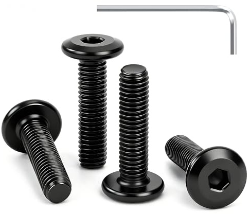 GUNGY 25 Pezzi Viti a Testa Piatta M5 x 30 mm Nero Vite a Testa con Innesto Esagonale in Acciaio Inossidabile A2 V2A Bulloni per Mobili Filettatura Completa con Chiave Allen