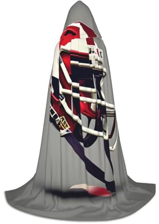 JBJGKHLP amerikansk fotboll tryck mantel med huva cape unisex cosplay kostym kläder för karneval säsongsfiranden