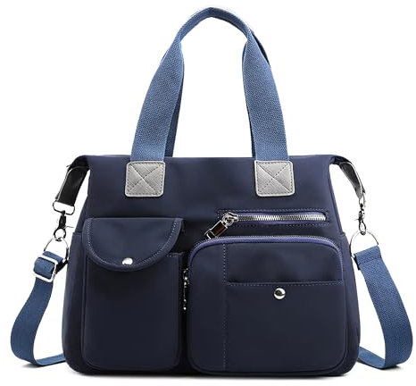 DIRRONA Umhängetasche Damen Groß – Handtaschen für Damen mit vielen Fächern, Shopper Tasche Damen, Stadttasche mit abnehmbarem Schultergurt – ideal für Uni, Arbeit, Reisen & Freizeit Marineblau