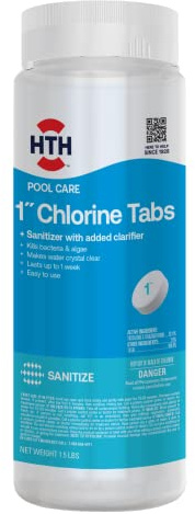 HTH 42049, Pool Care 1 Chlorine Tabs, 1.5 lbs