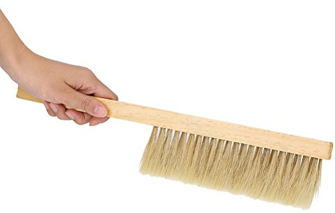 Cyrank Bee Hive Brush,16.14inch Beekeeping Brush,Bee Brush Beekeeping Bee Hive Brush with Wooden Handle,Soft Bristle Beekeeper Cleaner Tool Bee Sweep Brush for Bee Keeper